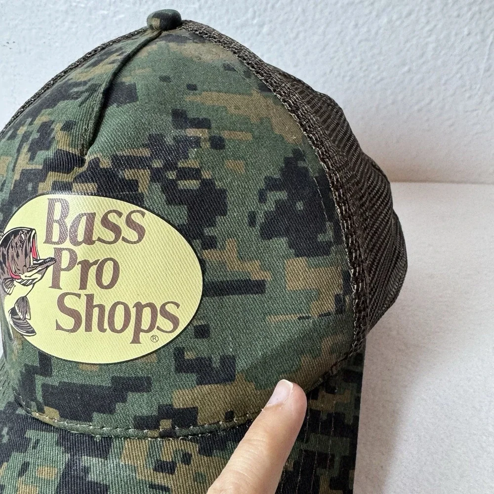 Bass Pro Shops Hat Digital Camo Mesh Back Trucker Cap Adjustable SnapBack